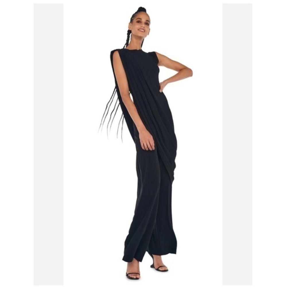 NWT Norma Kamali Jumpsuit Sleeveless Draped in Black